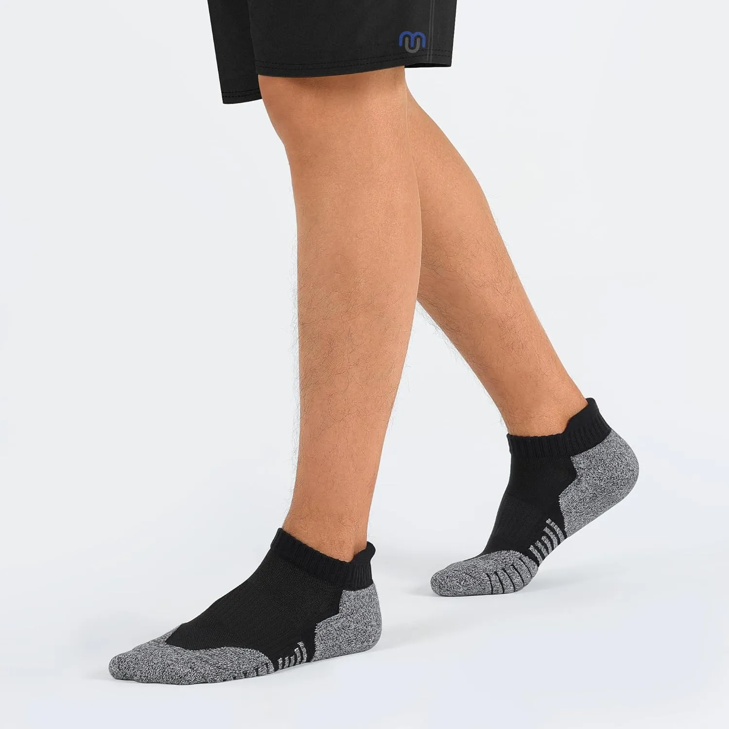CLOSEMATE Mens Ankle Athletic Running Socks Cushioned Anti-Blister Low Cut for Sports 6 Pairs