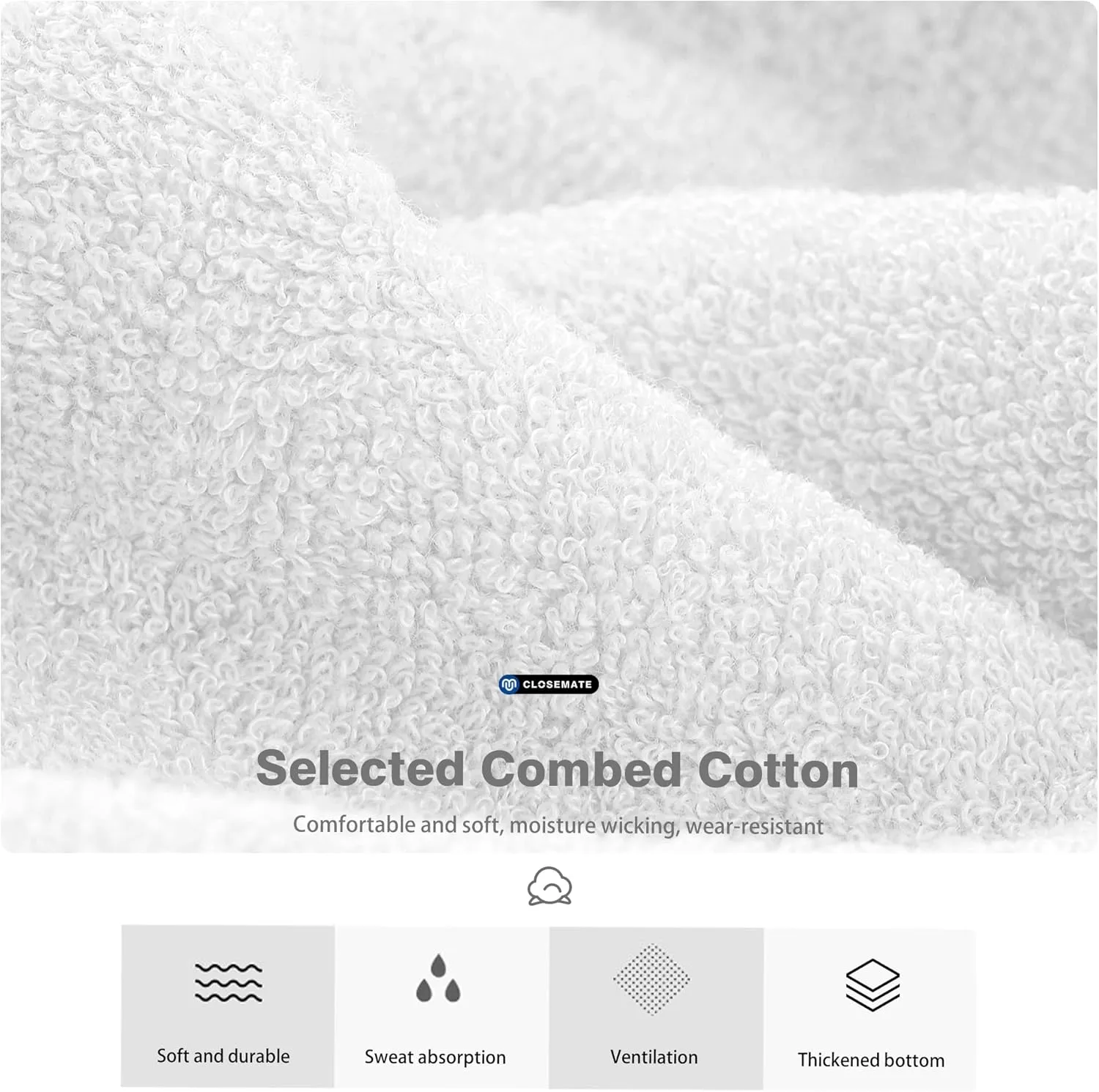 CLOSEMATE Mens Ankle Athletic Running Socks Cushioned Anti-Blister Low Cut for Sports 6 Pairs
