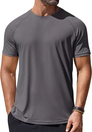COOFANDY Mens Swim Shirt Short Sleeve UPF 50  Sun Protection Shirt Rah Guard Athletic Quick Dry T Shirts