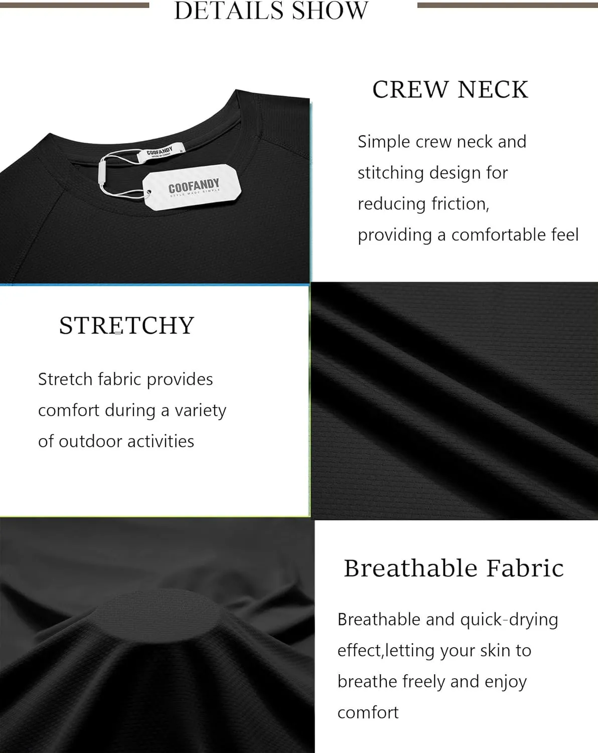 COOFANDY Mens Swim Shirt Short Sleeve UPF 50  Sun Protection Shirt Rah Guard Athletic Quick Dry T Shirts