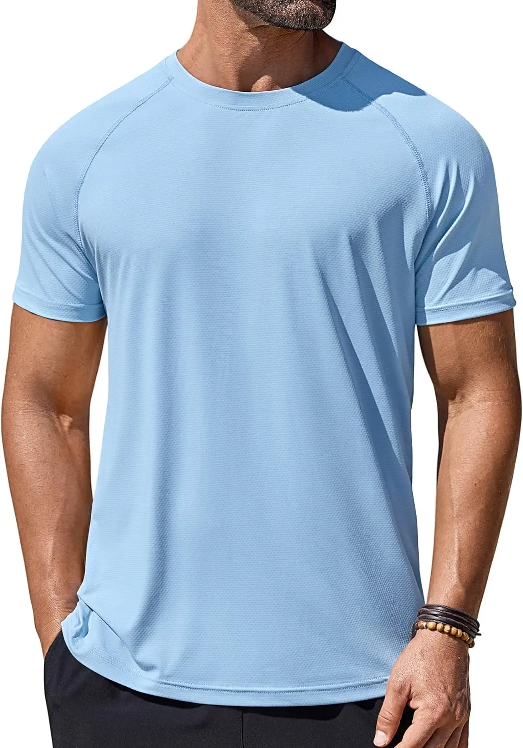 COOFANDY Mens Swim Shirt Short Sleeve UPF 50  Sun Protection Shirt Rah Guard Athletic Quick Dry T Shirts