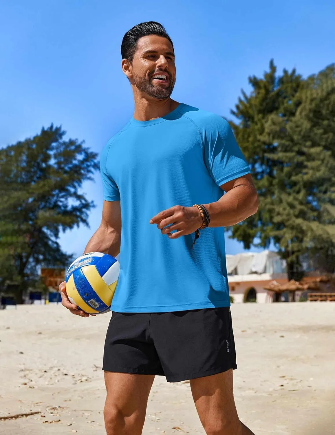 COOFANDY Mens Swim Shirt Short Sleeve UPF 50  Sun Protection Shirt Rah Guard Athletic Quick Dry T Shirts