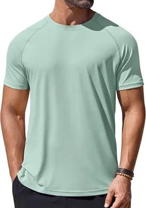COOFANDY Mens Swim Shirt Short Sleeve UPF 50  Sun Protection Shirt Rah Guard Athletic Quick Dry T Shirts