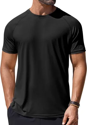 COOFANDY Mens Swim Shirt Short Sleeve UPF 50  Sun Protection Shirt Rah Guard Athletic Quick Dry T Shirts