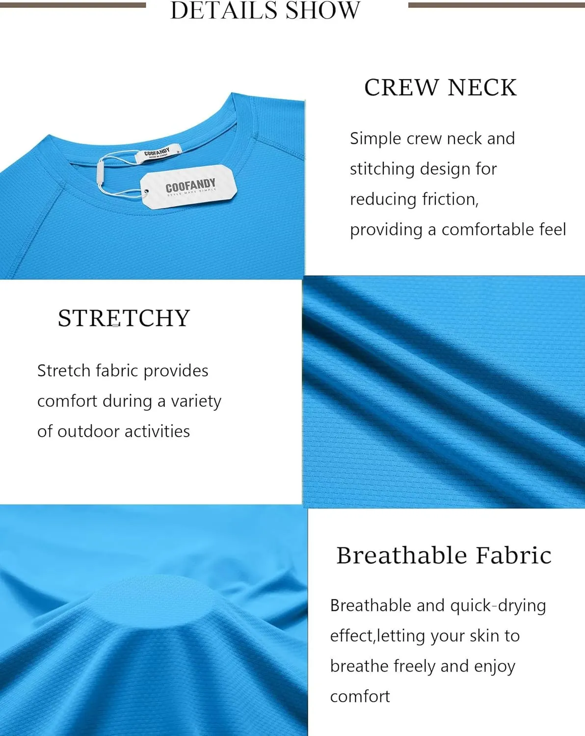 COOFANDY Mens Swim Shirt Short Sleeve UPF 50  Sun Protection Shirt Rah Guard Athletic Quick Dry T Shirts