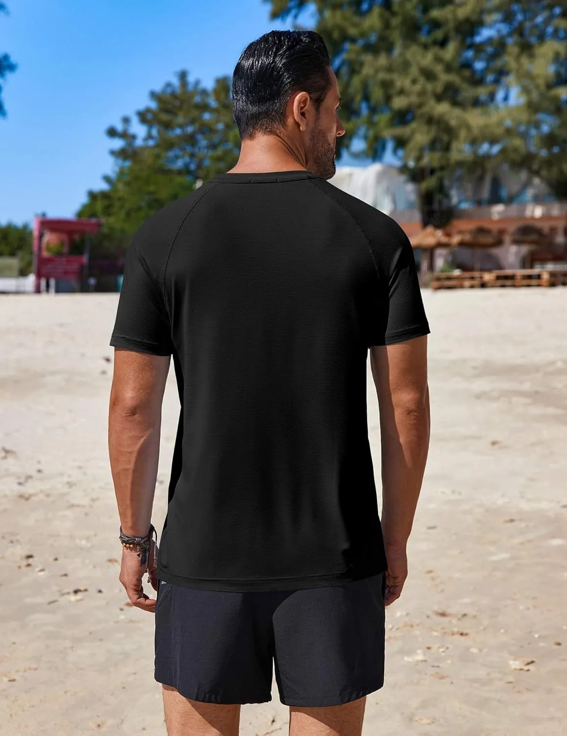 COOFANDY Mens Swim Shirt Short Sleeve UPF 50  Sun Protection Shirt Rah Guard Athletic Quick Dry T Shirts