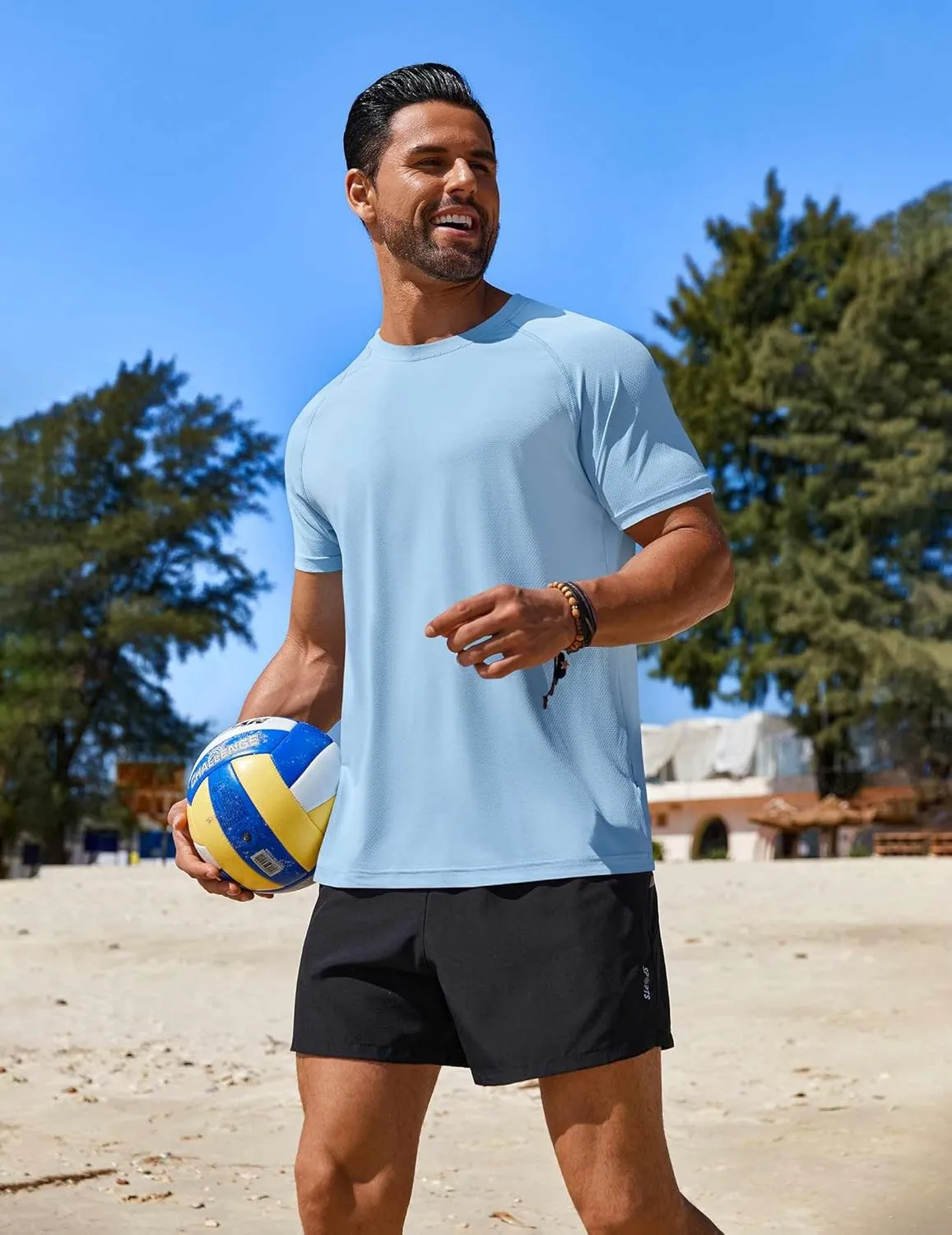 COOFANDY Mens Swim Shirt Short Sleeve UPF 50  Sun Protection Shirt Rah Guard Athletic Quick Dry T Shirts