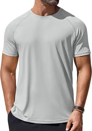 COOFANDY Mens Swim Shirt Short Sleeve UPF 50  Sun Protection Shirt Rah Guard Athletic Quick Dry T Shirts