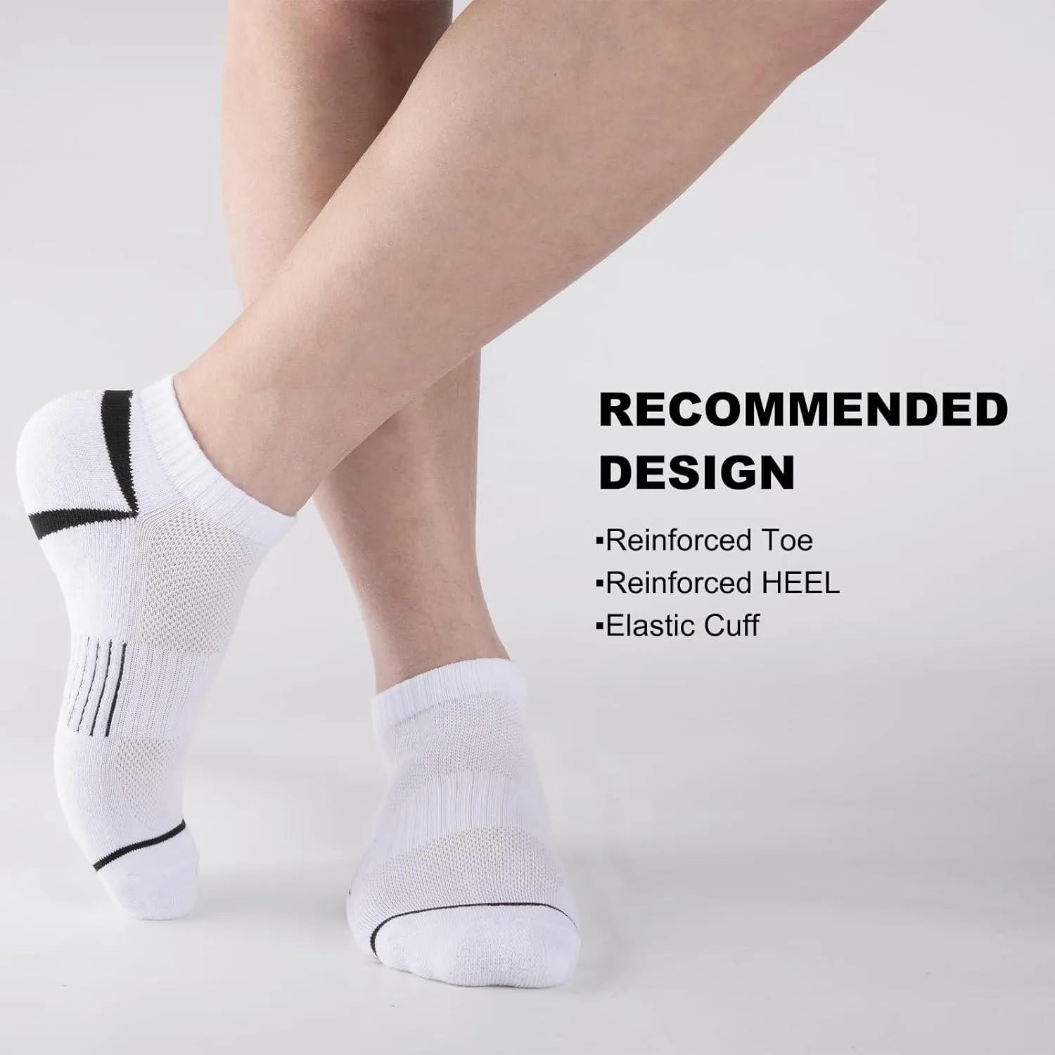 COOPLUS 12 Pack Men's Athletic Ankle Socks Cushioned Running Breathable Low Cut Casual Socks