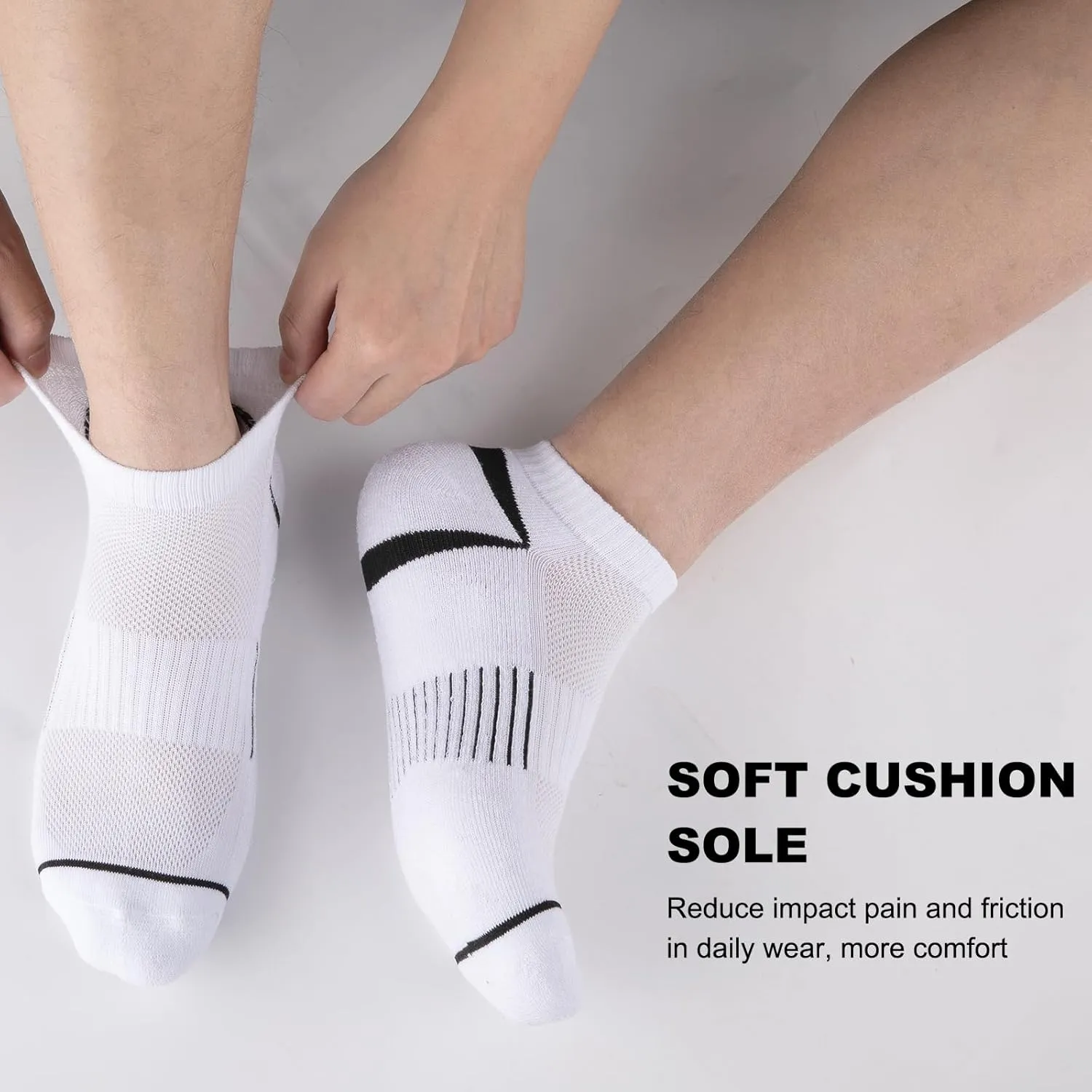 COOPLUS 12 Pack Men's Athletic Ankle Socks Cushioned Running Breathable Low Cut Casual Socks