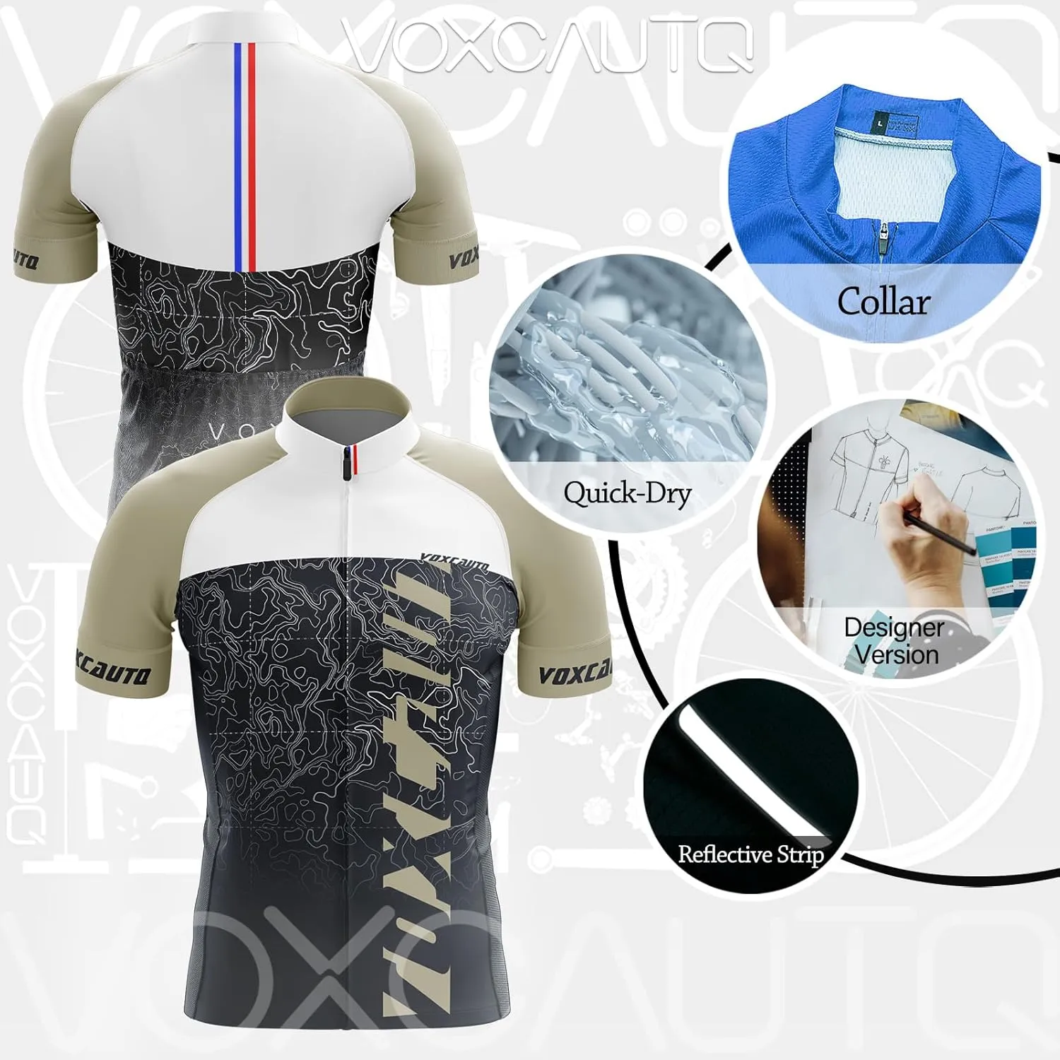 Cycling Jerseys Men Set Bike Clothing for Men Short Sleeve Bike Jacket and Cycling Bibs Pants with 9D Gel Pad