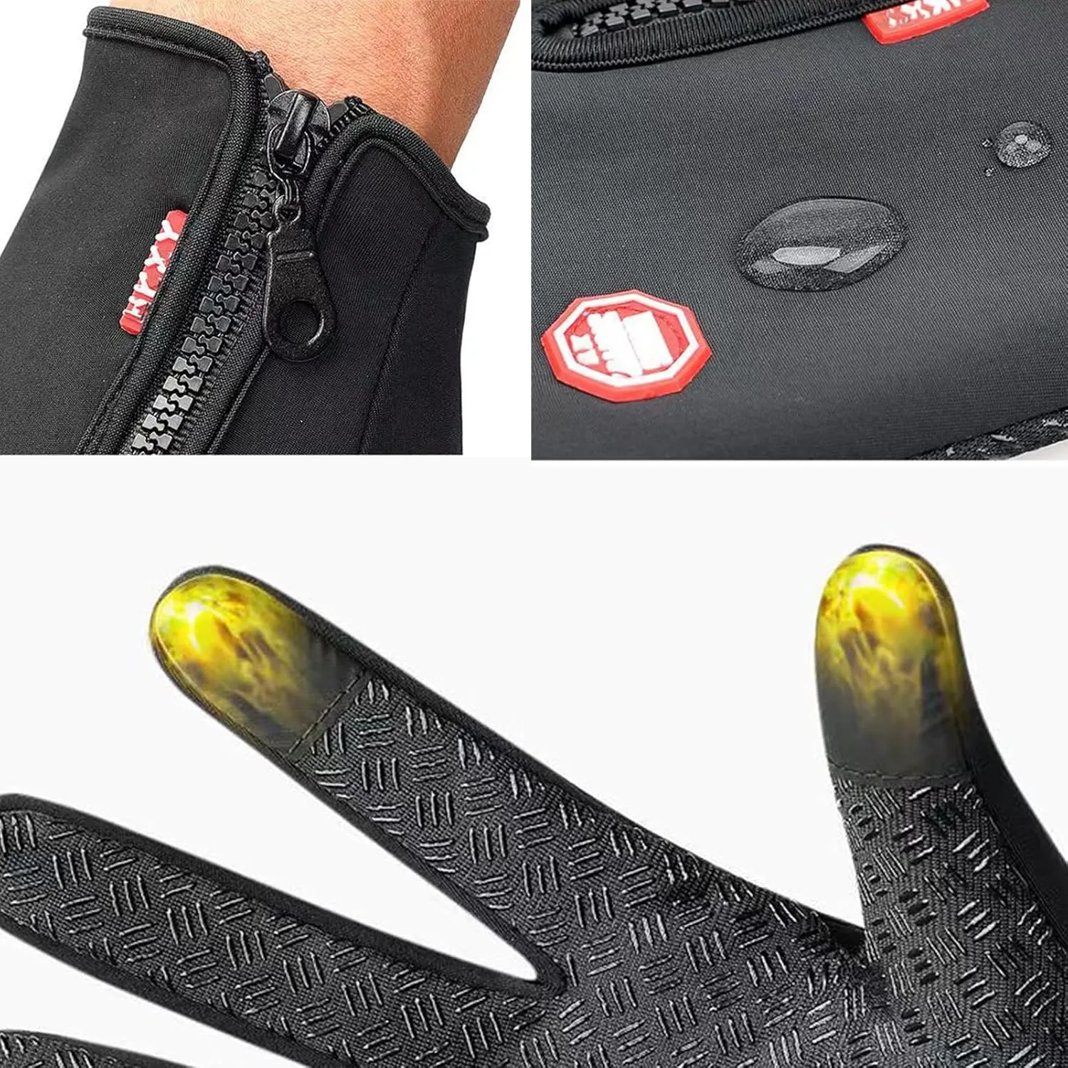 Dazzlesport Heated Gloves, Cozy Season Outdoor Sports Gloves Short Plus Velvet Windproof
