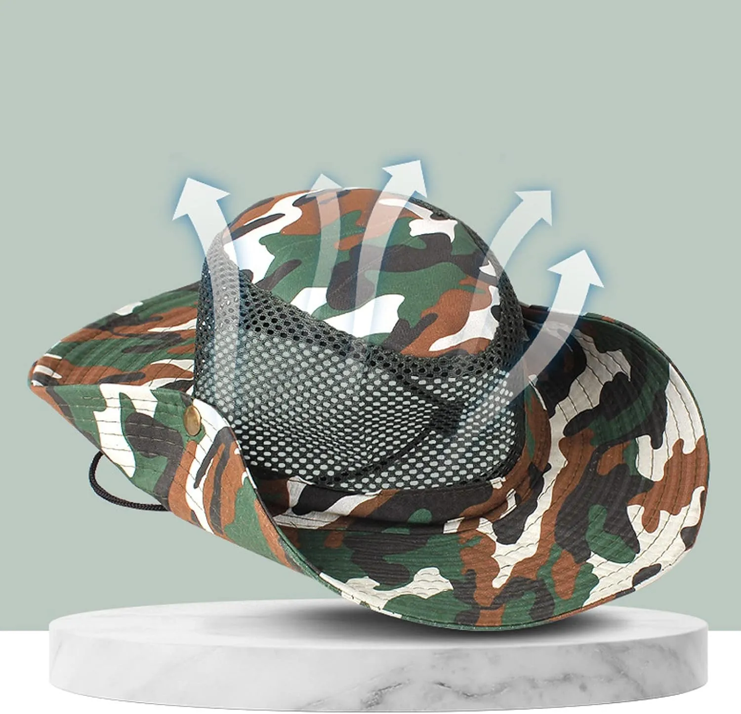 Fishing Hat UPF 50  Wide Brim Sun Hat for Men, Adjustable Bucket Caps with UV Protection for Hiking Safaring