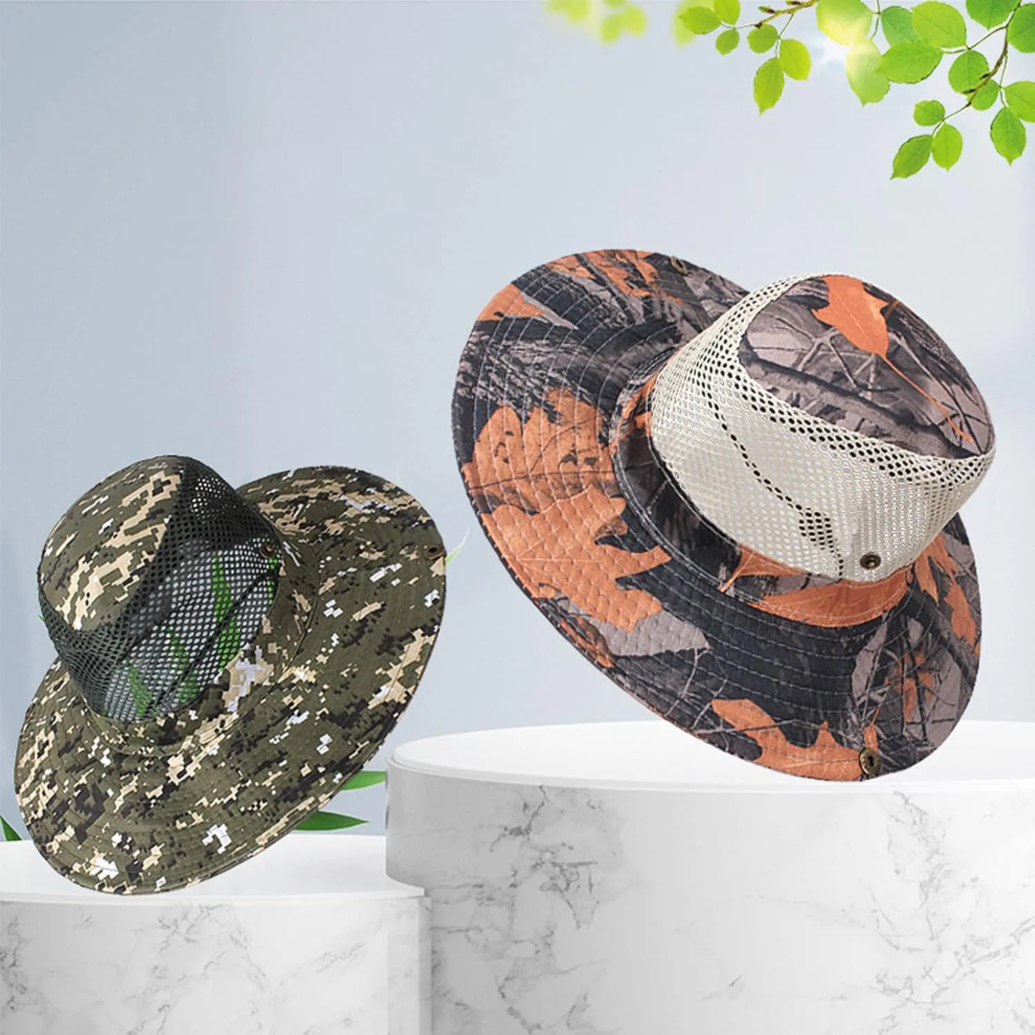 Fishing Hat UPF 50  Wide Brim Sun Hat for Men, Adjustable Bucket Caps with UV Protection for Hiking Safaring