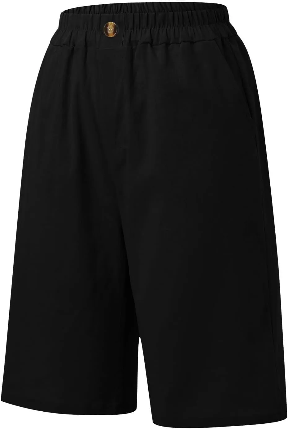 FZVYD Womens Wide Leg Cotton Linen Bermuda Shorts High Waist 2024 Summer Trendy Long Shorts Knee Length Shorts with Pockets