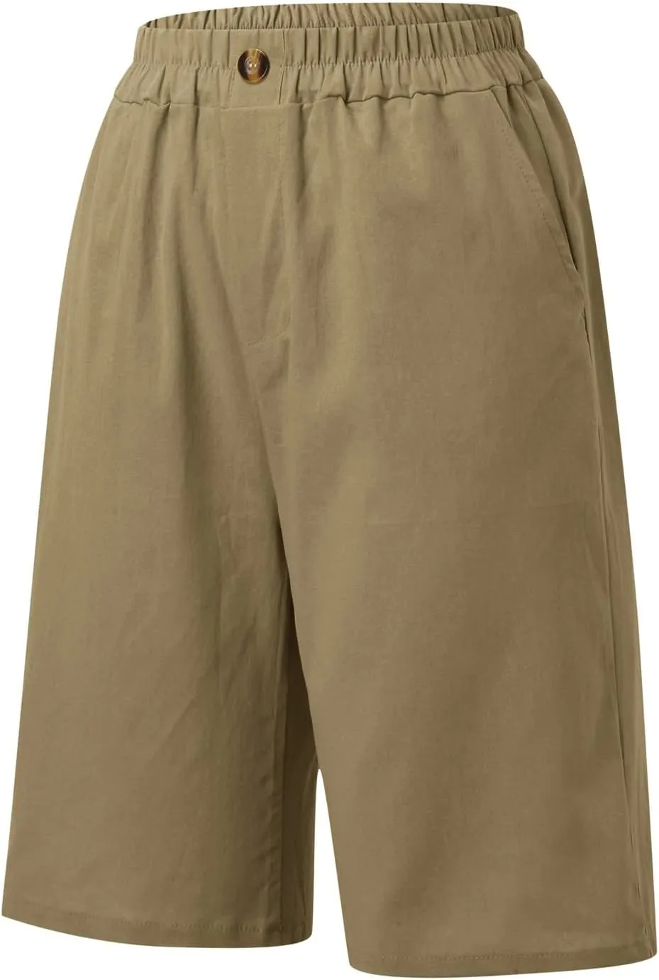 FZVYD Womens Wide Leg Cotton Linen Bermuda Shorts High Waist 2024 Summer Trendy Long Shorts Knee Length Shorts with Pockets