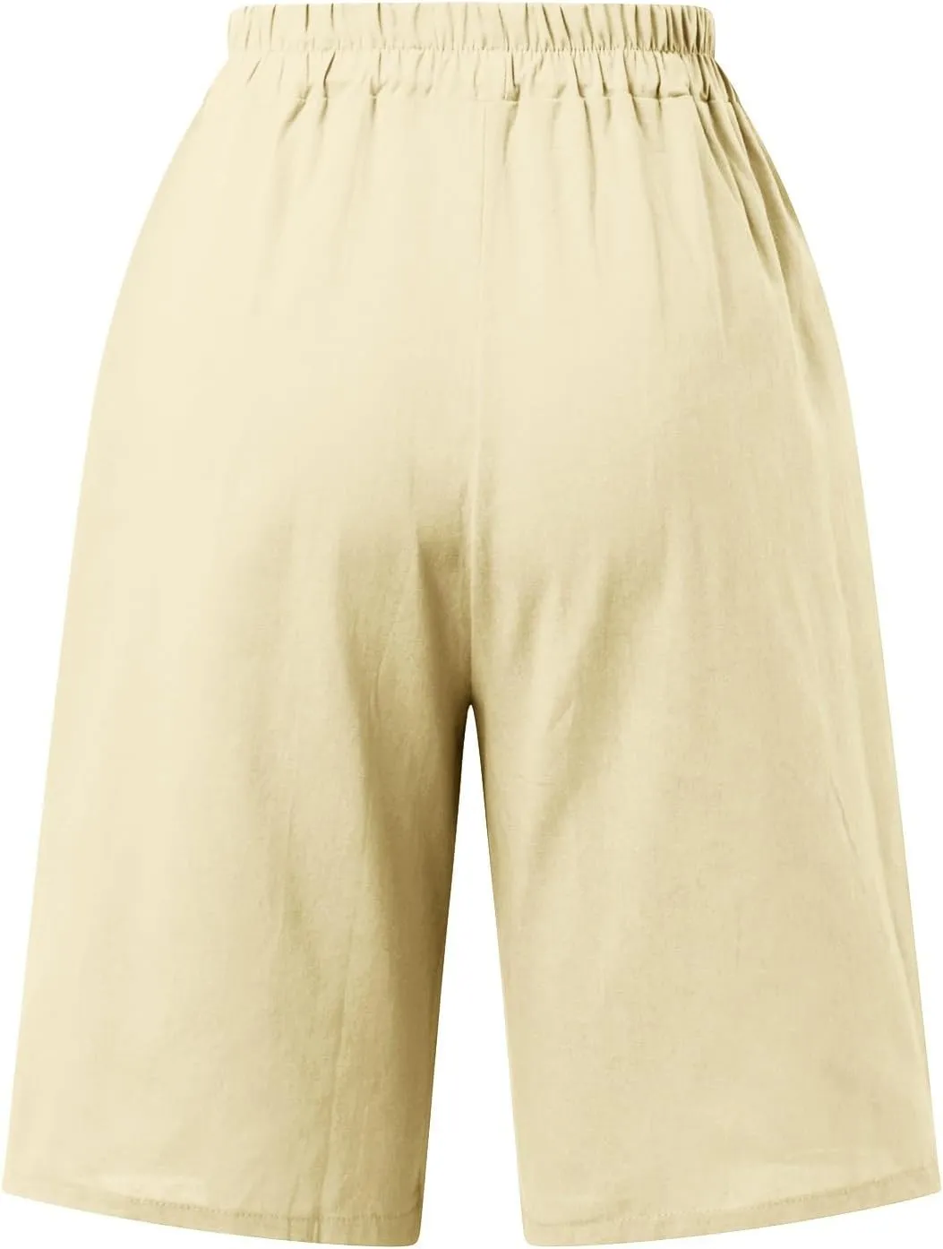 FZVYD Womens Wide Leg Cotton Linen Bermuda Shorts High Waist 2024 Summer Trendy Long Shorts Knee Length Shorts with Pockets