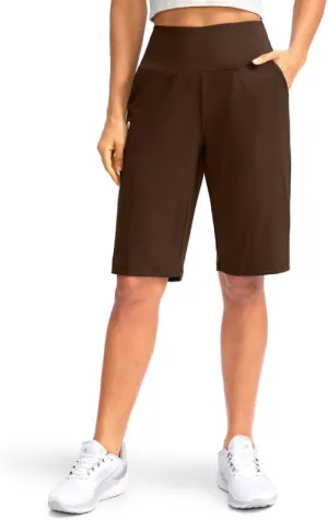 G Gradual Women's 12" Bermuda Long Shorts with Pockets High Waisted Stretch Knee Length Shorts for Women Summer Walking