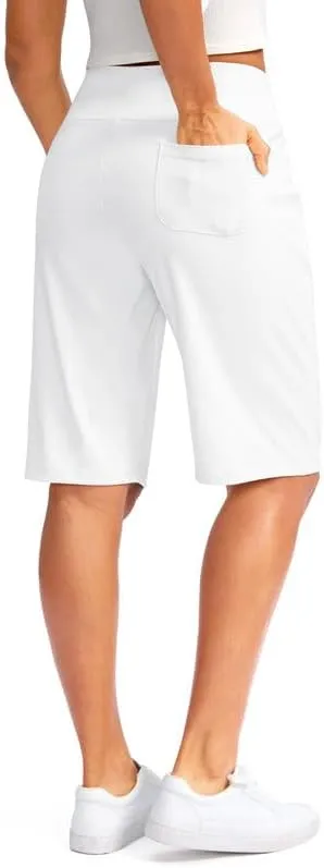 G Gradual Women's 12" Bermuda Long Shorts with Pockets High Waisted Stretch Knee Length Shorts for Women Summer Walking