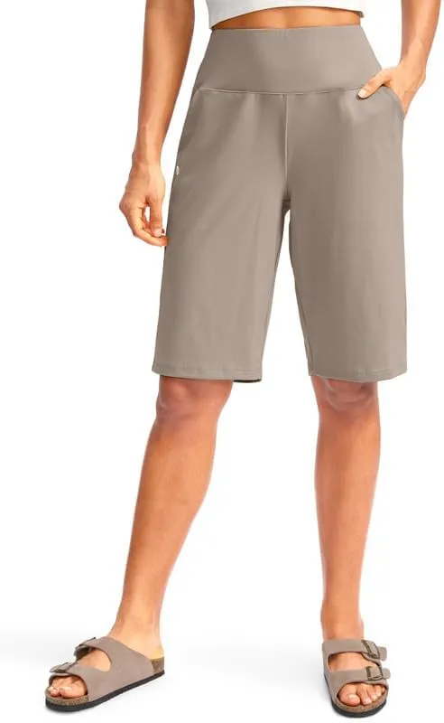 G Gradual Women's 12" Bermuda Long Shorts with Pockets High Waisted Stretch Knee Length Shorts for Women Summer Walking