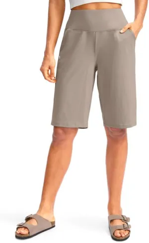 G Gradual Women's 12" Bermuda Long Shorts with Pockets High Waisted Stretch Knee Length Shorts for Women Summer Walking