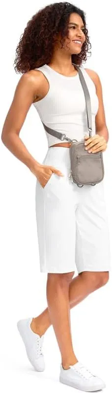 G Gradual Women's 12" Bermuda Long Shorts with Pockets High Waisted Stretch Knee Length Shorts for Women Summer Walking