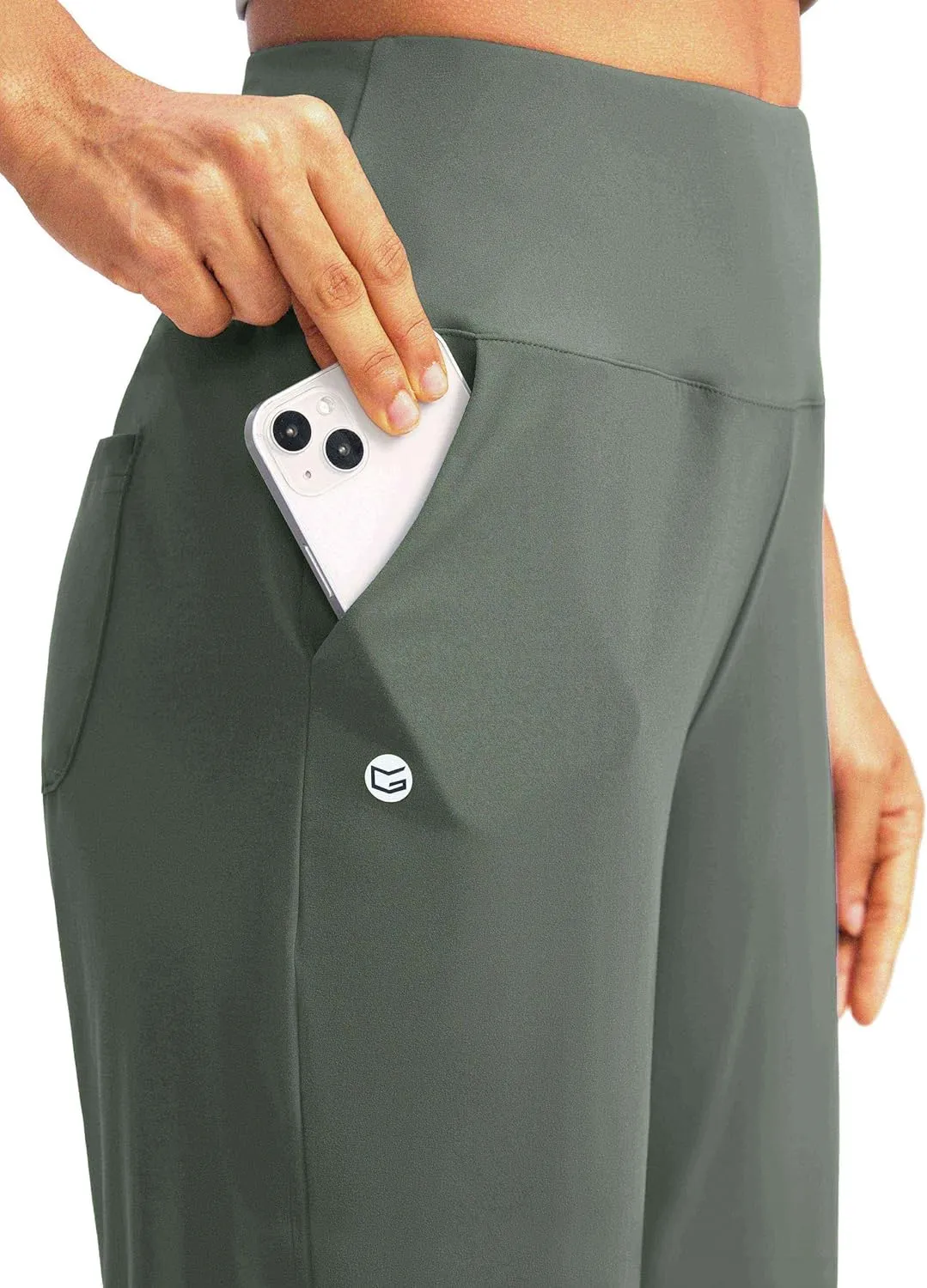 G Gradual Women's 12" Bermuda Long Shorts with Pockets High Waisted Stretch Knee Length Shorts for Women Summer Walking