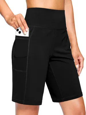 G Gradual Women's 9" Bermuda Long Shorts with Pockets High Waisted Athletic Knee Length Shorts for Women Walking Workout