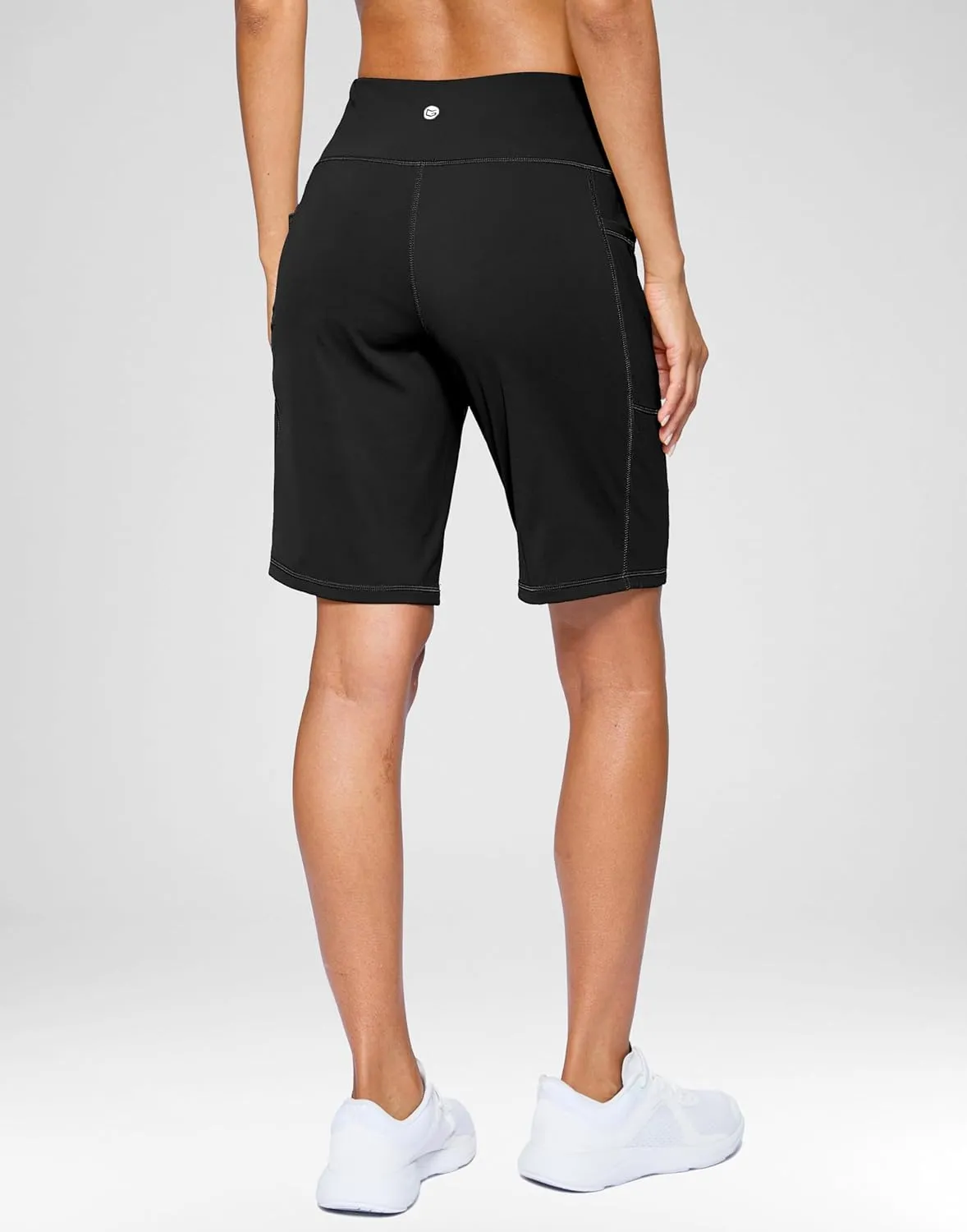 G Gradual Women's 9" Bermuda Long Shorts with Pockets High Waisted Athletic Knee Length Shorts for Women Walking Workout