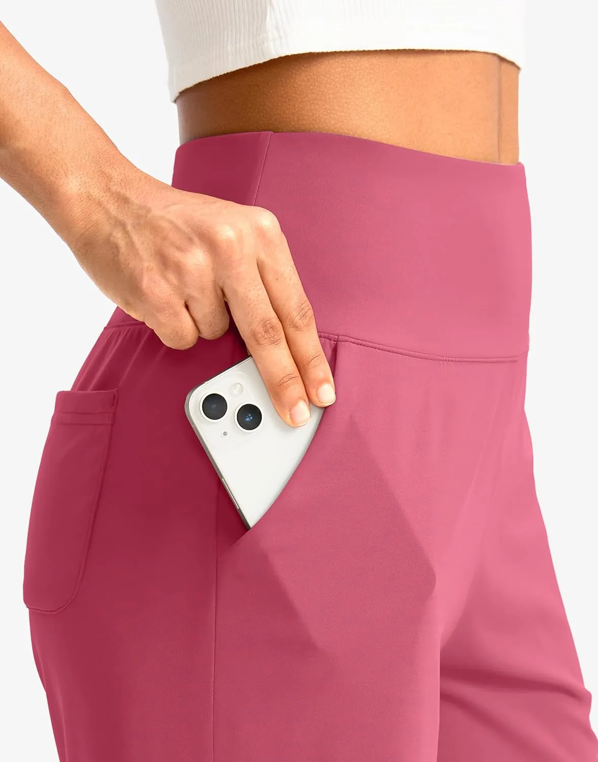 G Gradual Women's Bermuda Long Shorts with Pockets High Waisted Knee Length Shorts for Women Walking Athletic Workout