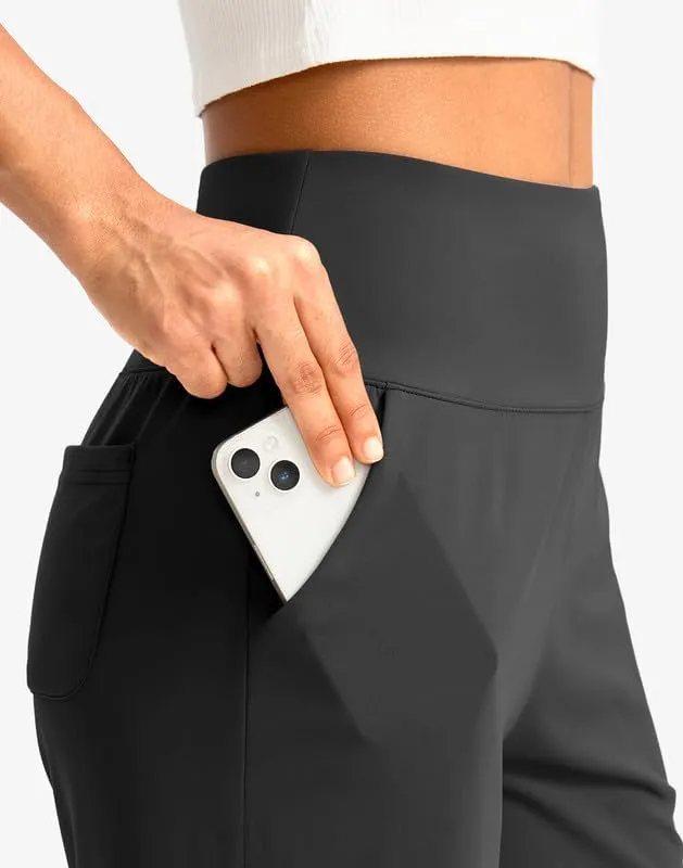 G Gradual Women's Bermuda Long Shorts with Pockets High Waisted Knee Length Shorts for Women Walking Athletic Workout