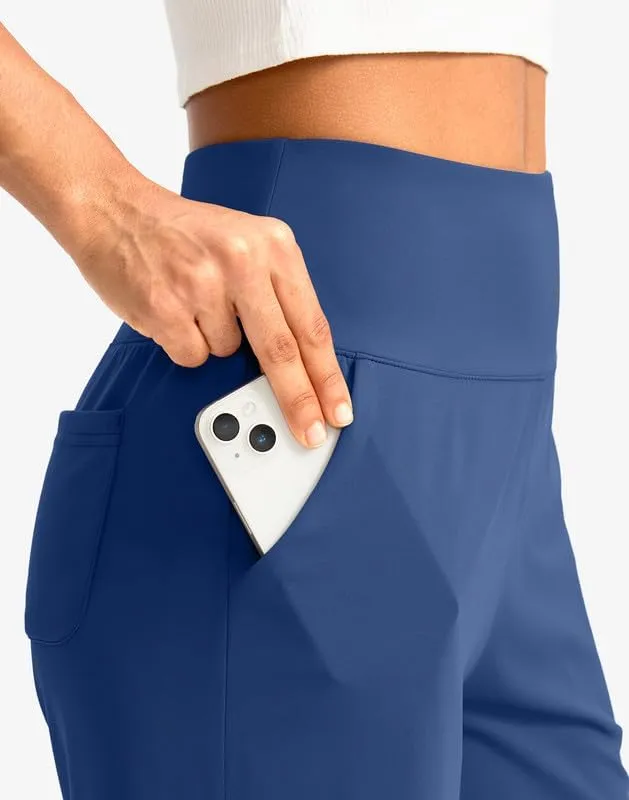 G Gradual Women's Bermuda Long Shorts with Pockets High Waisted Knee Length Shorts for Women Walking Athletic Workout