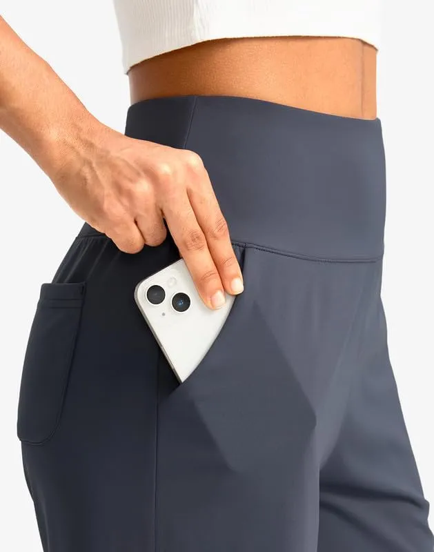 G Gradual Women's Bermuda Long Shorts with Pockets High Waisted Knee Length Shorts for Women Walking Athletic Workout