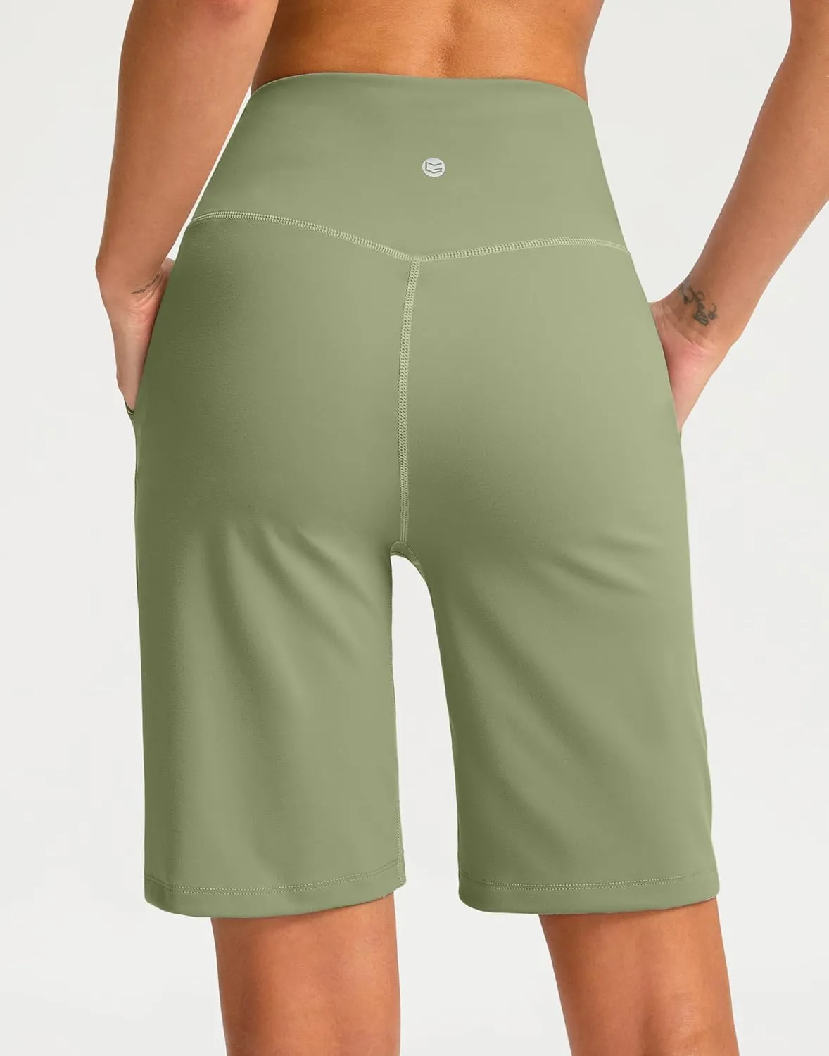 G Gradual Womens Shorts 9" Bermuda Shorts 2 Big Pockets High Waisted Long Knee Length Shorts for Yoga Athletic Workout Casual