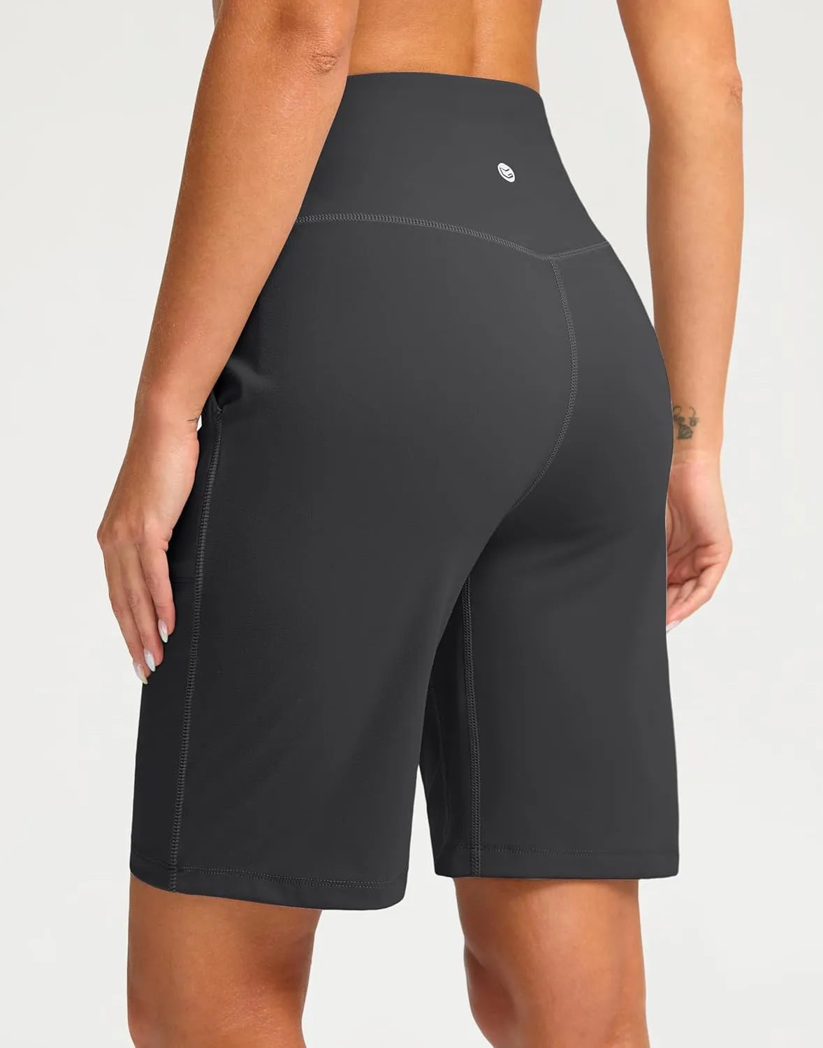 G Gradual Womens Shorts 9" Bermuda Shorts 2 Big Pockets High Waisted Long Knee Length Shorts for Yoga Athletic Workout Casual