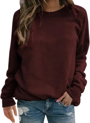 GIERIDUC Womens Sweatshirt Oversized Crew Neck Casual Long Sleeve Tops Cute Fall Outfits Lightweight Loose Fall Clothes