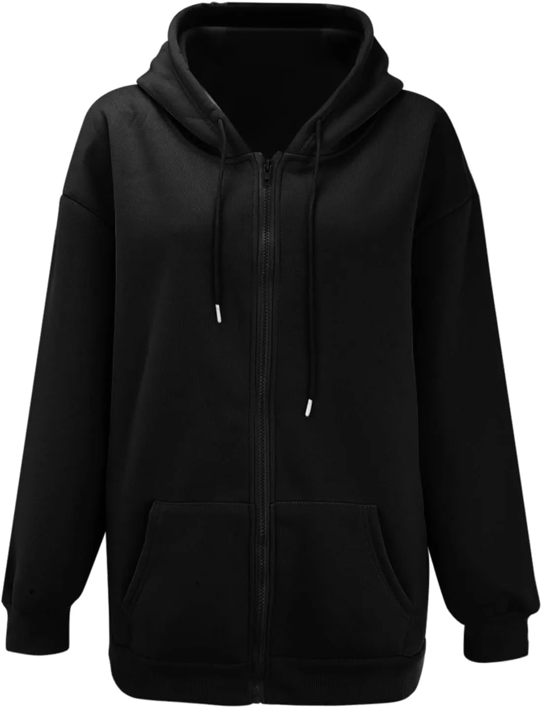 GIERIDUC Womens Zip Up Hoodies Long Sleeve Fall Oversized Sweatshirts Fleece Y2K Jacket with Pockets Trendy Fashion Clothes