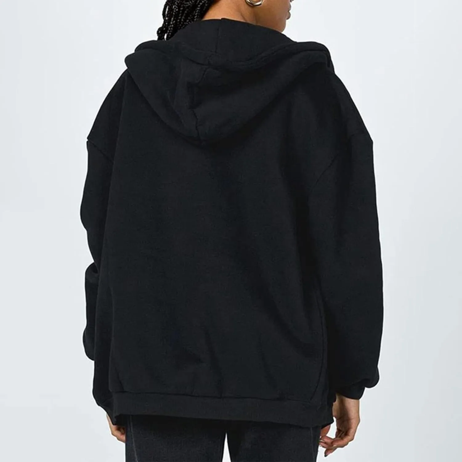 GIERIDUC Womens Zip Up Hoodies Long Sleeve Fall Oversized Sweatshirts Fleece Y2K Jacket with Pockets Trendy Fashion Clothes