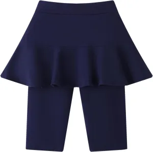 Girls' Knee Length Shorts with Skirt Capri Leggings Kids Summer Casual Sports Shorts 3-11 Years