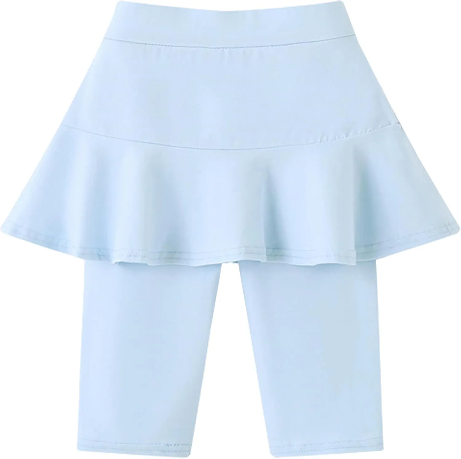 Girls' Knee Length Shorts with Skirt Capri Leggings Kids Summer Casual Sports Shorts 3-11 Years