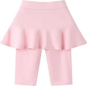 Girls' Knee Length Shorts with Skirt Capri Leggings Kids Summer Casual Sports Shorts 3-11 Years