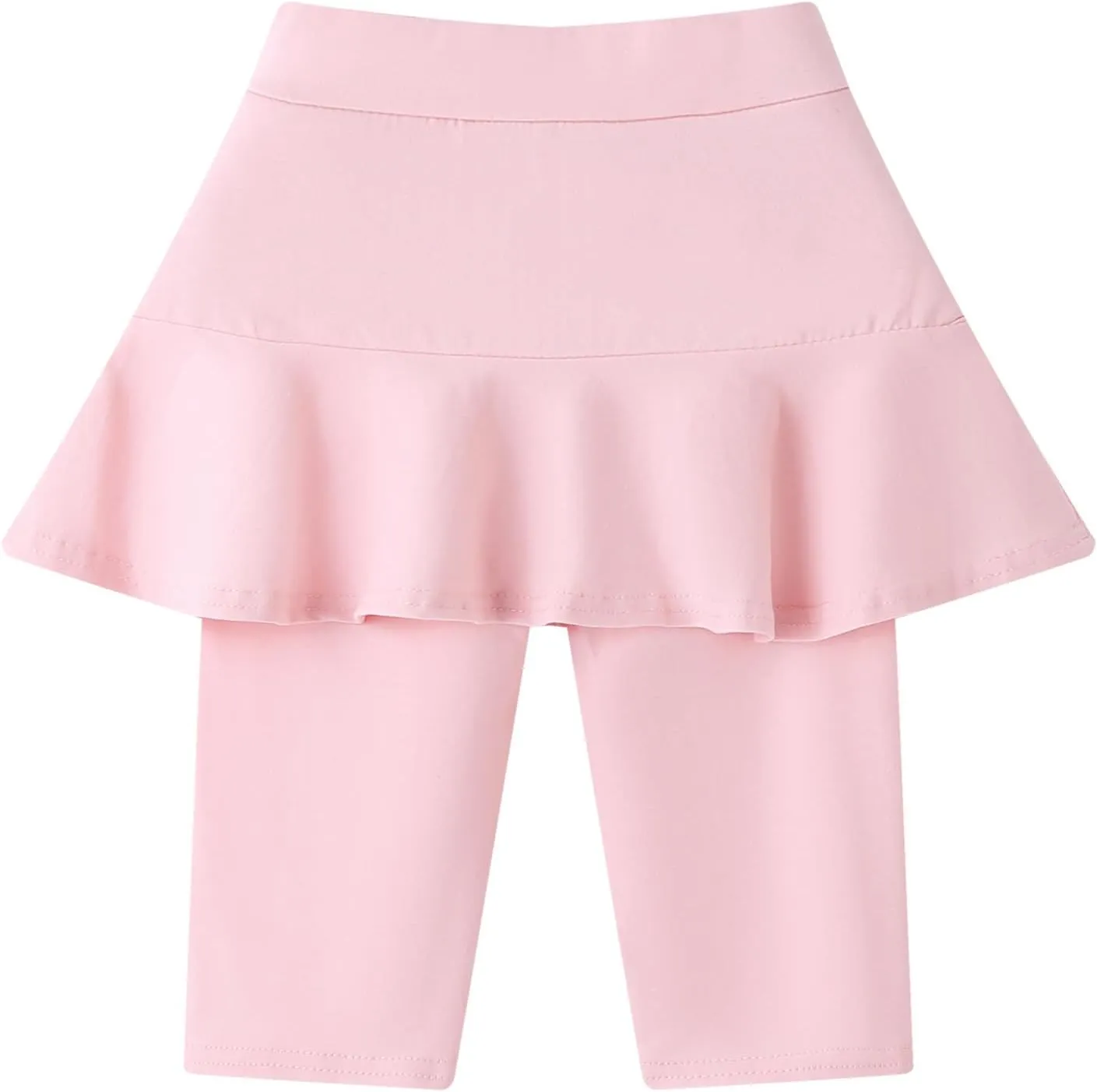 Girls' Knee Length Shorts with Skirt Capri Leggings Kids Summer Casual Sports Shorts 3-11 Years