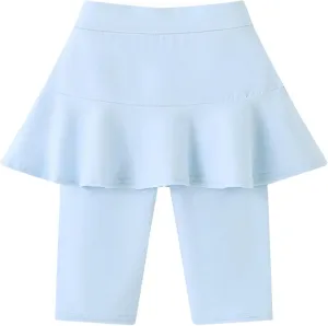 Girls' Knee Length Shorts with Skirt Capri Leggings Kids Summer Casual Sports Shorts 3-11 Years