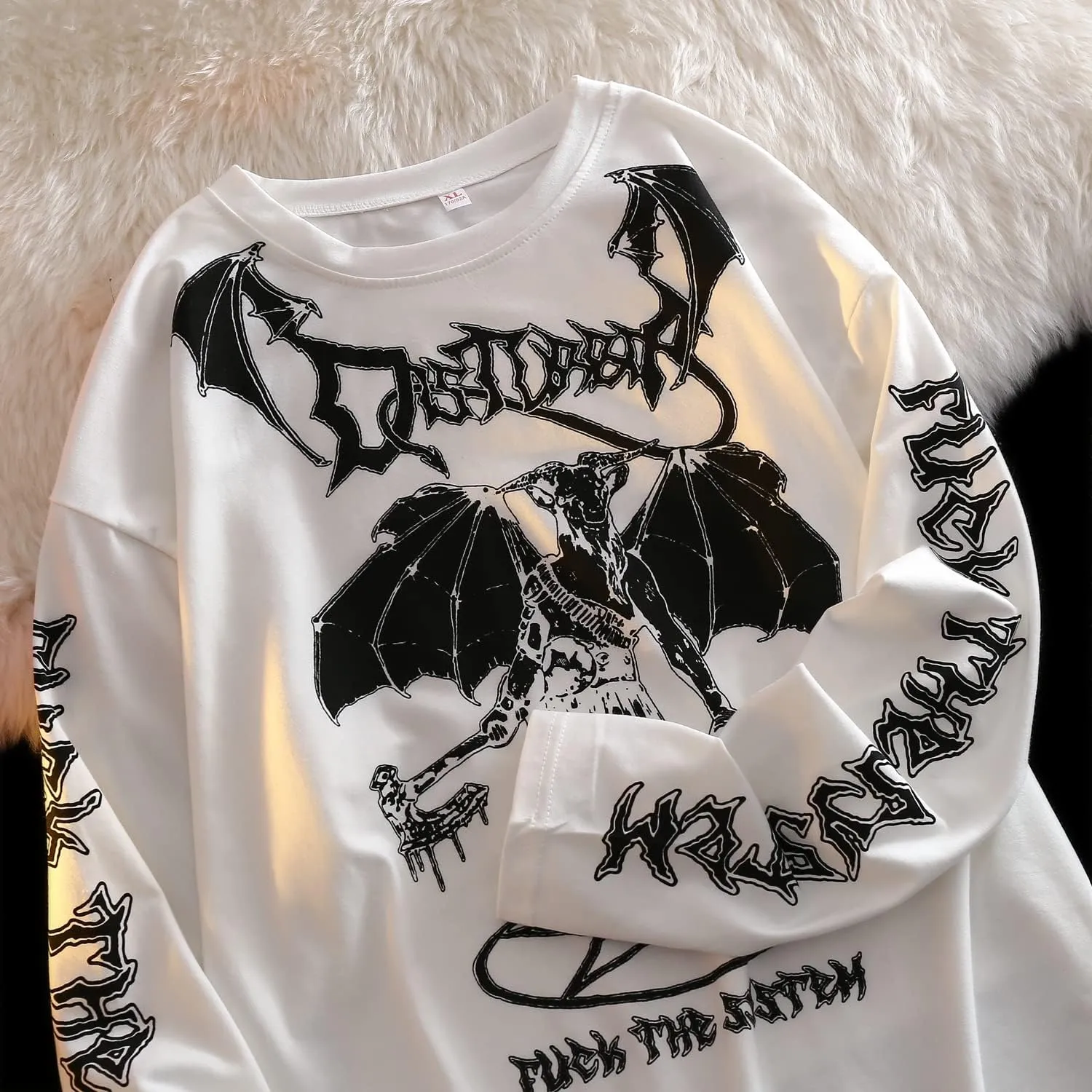 Gothic Cartoon Horror Graphic T-Shirt Women Character Print Loose Punk Japanese Pullover Top Harajuku Street Tees …
