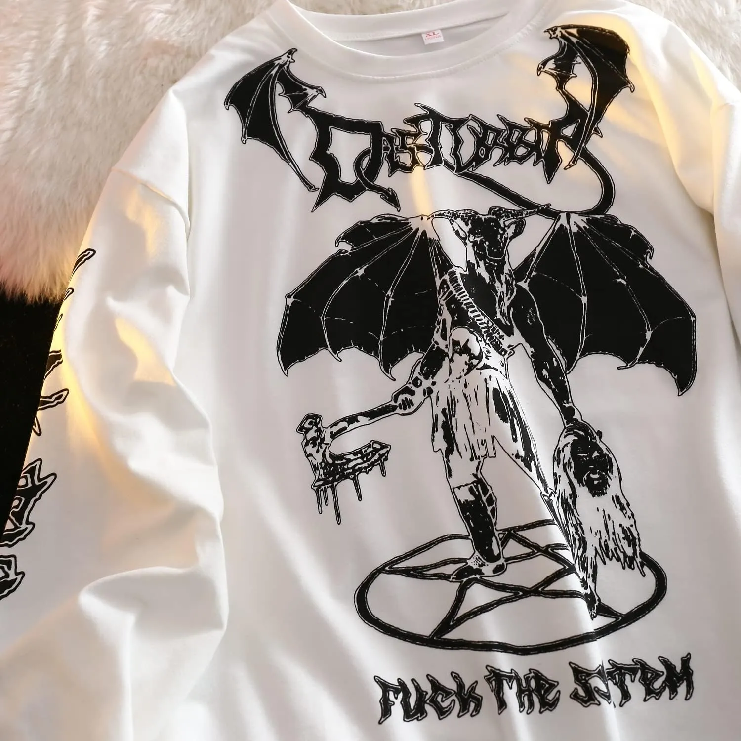 Gothic Cartoon Horror Graphic T-Shirt Women Character Print Loose Punk Japanese Pullover Top Harajuku Street Tees …