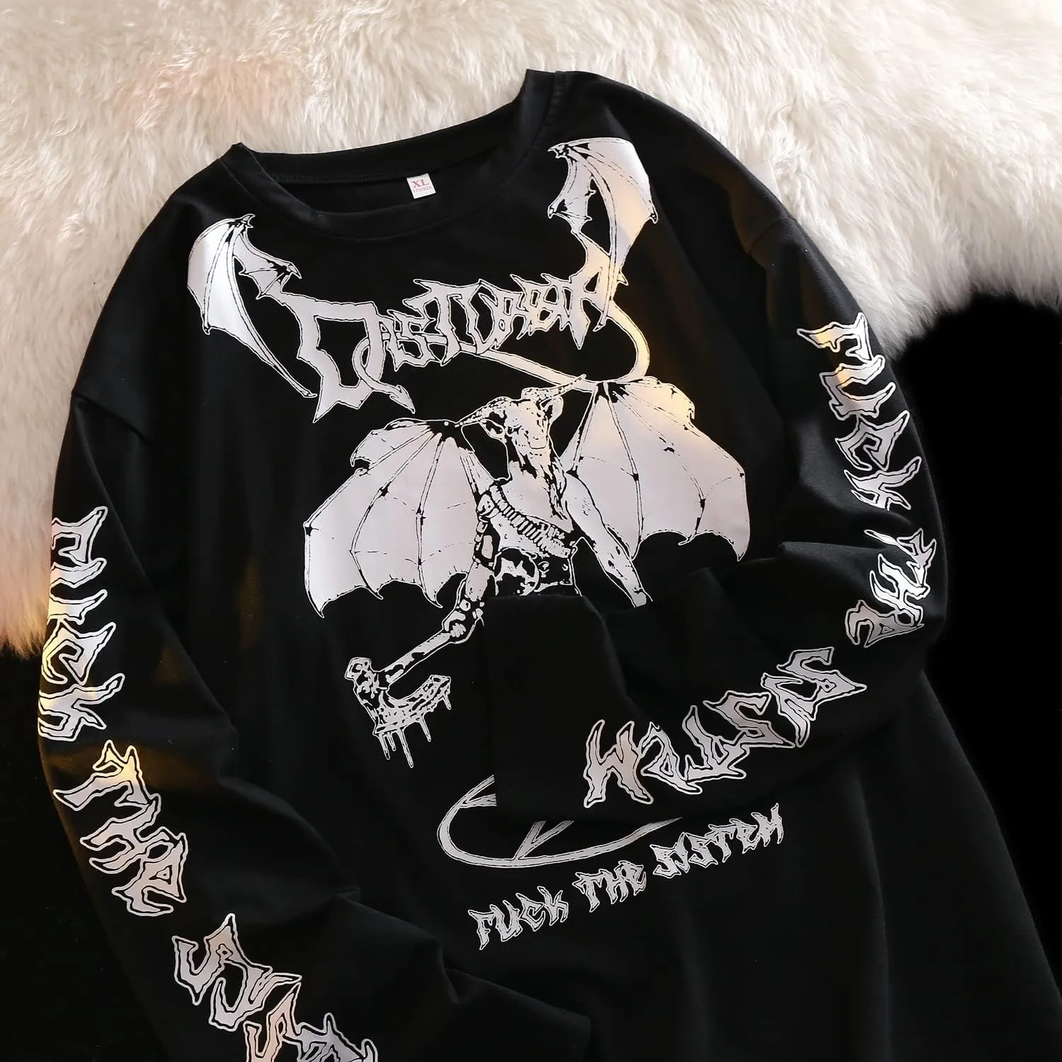 Gothic Cartoon Horror Graphic T-Shirt Women Character Print Loose Punk Japanese Pullover Top Harajuku Street Tees …