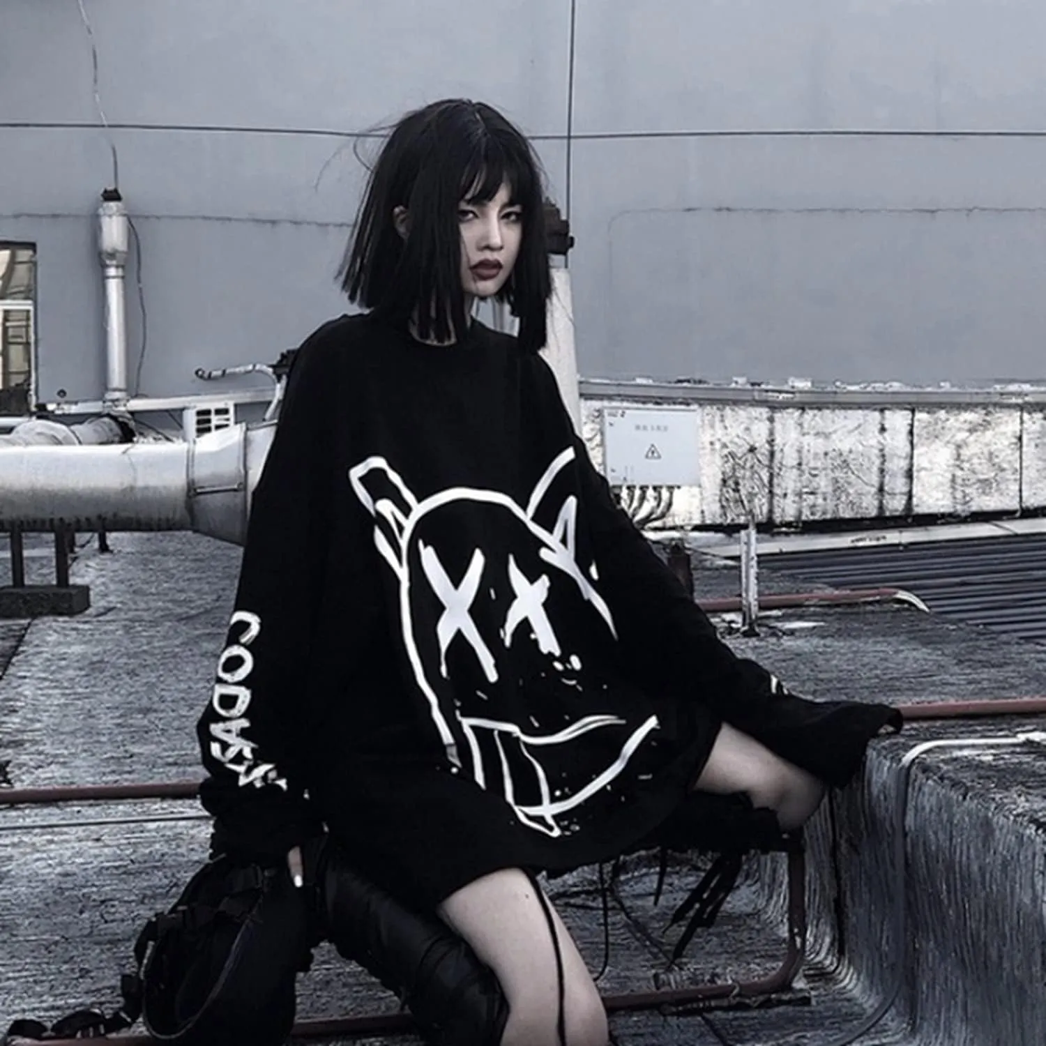 Gothic Cartoon Horror Graphic T-Shirt Women Character Print Loose Punk Japanese Pullover Top Harajuku Street Tees …