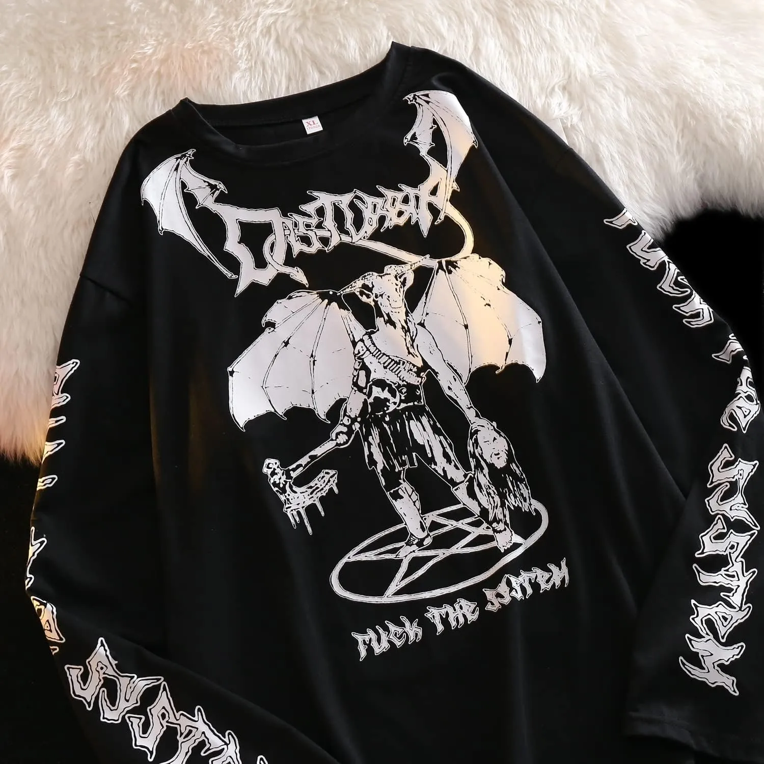 Gothic Cartoon Horror Graphic T-Shirt Women Character Print Loose Punk Japanese Pullover Top Harajuku Street Tees …
