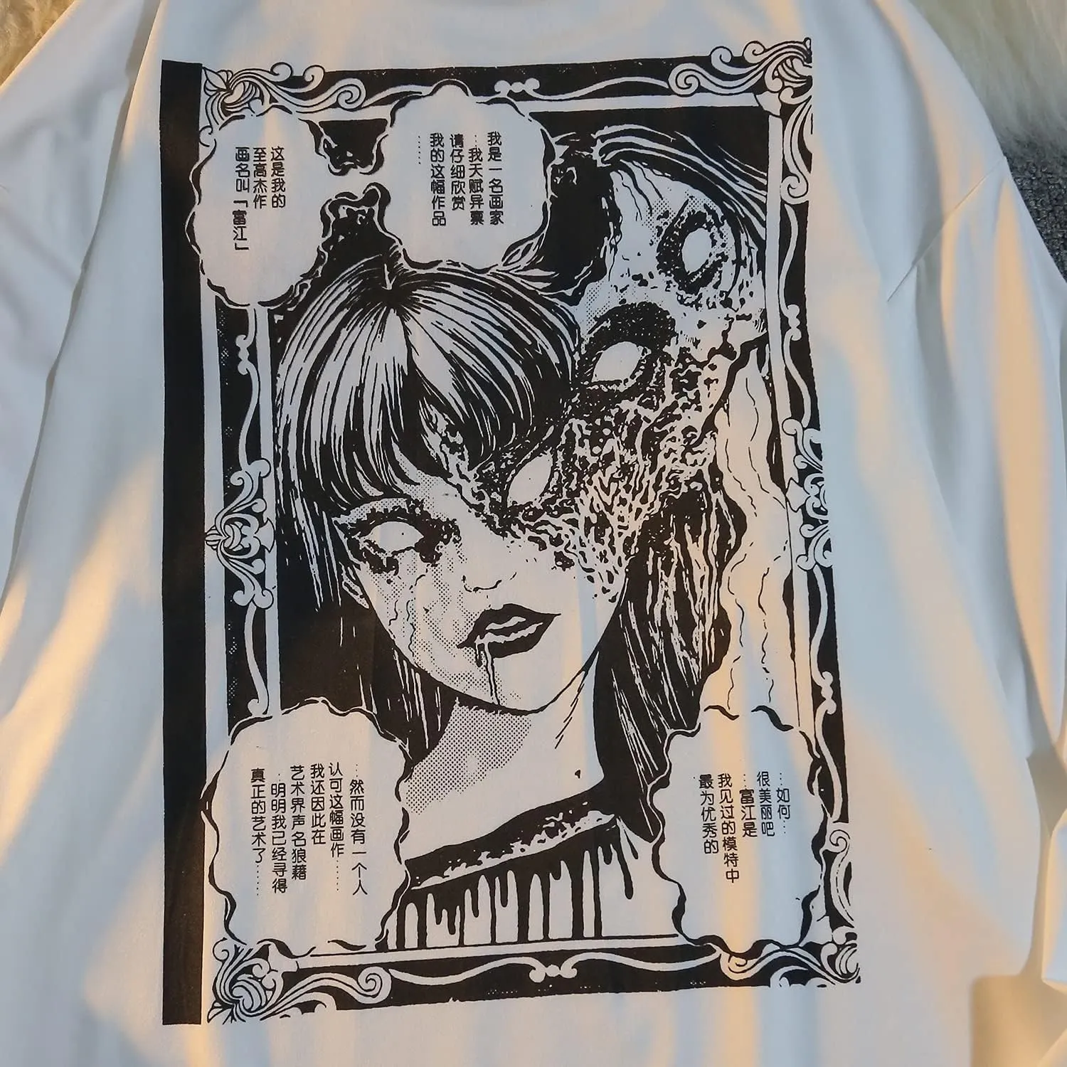 Gothic Cartoon Horror Graphic T-Shirt Women Character Print Loose Punk Japanese Pullover Top Harajuku Street Tees …