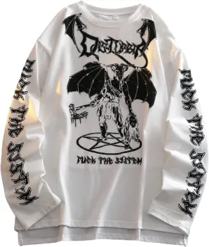 Gothic Cartoon Horror Graphic T-Shirt Women Character Print Loose Punk Japanese Pullover Top Harajuku Street Tees …